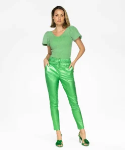 Poggy Metallic Snake Green