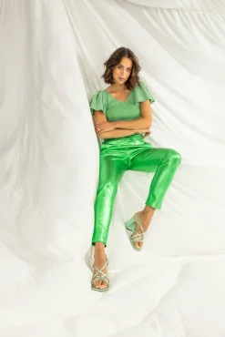 Poggy Metallic Snake Green