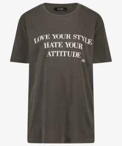 Tee Attitude Vintage Black With White
